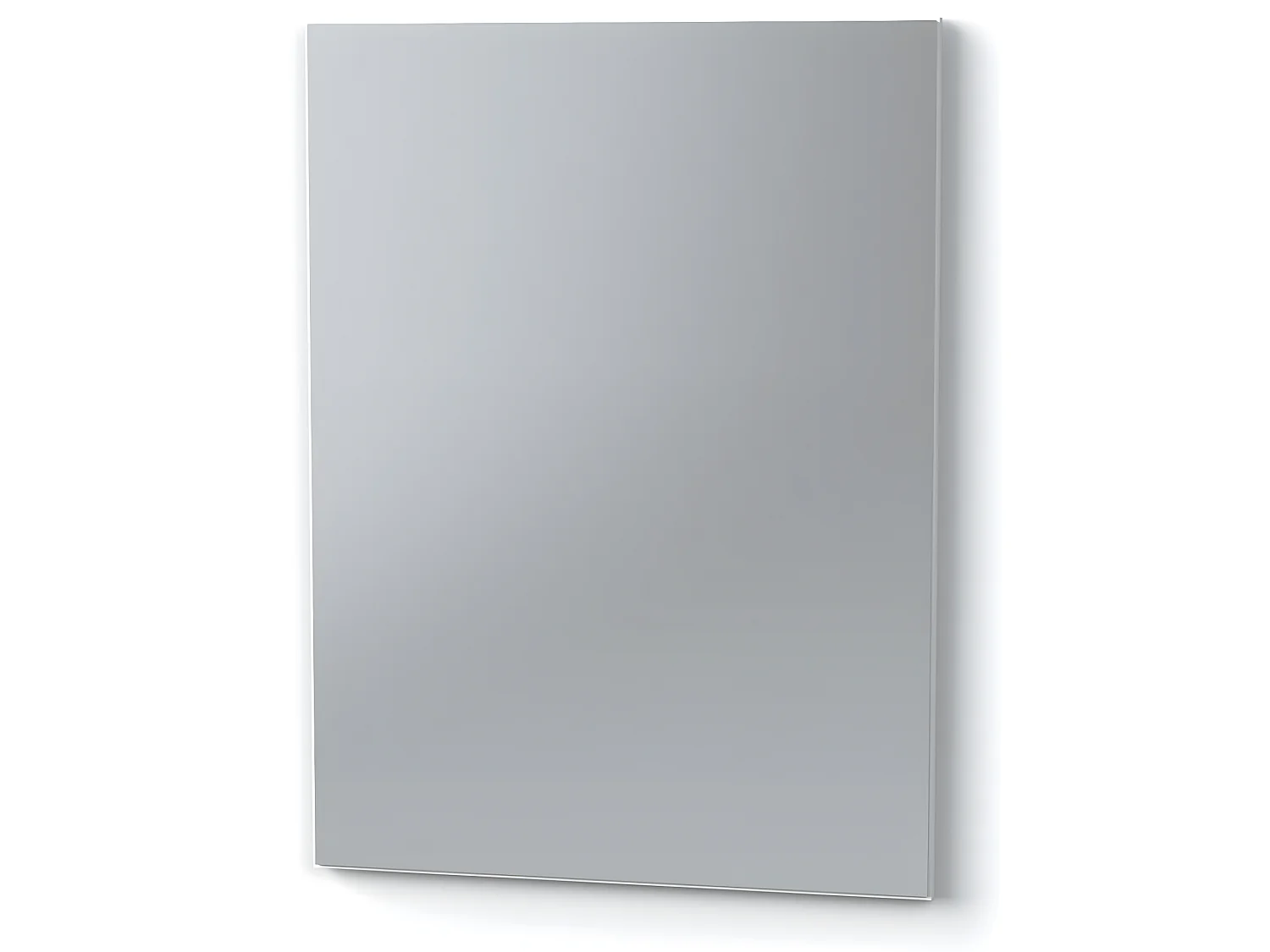 Miroir de salle de bain coloris blanc - Longueur 59,50 x Profondeur 2 x hauteur 44 cm