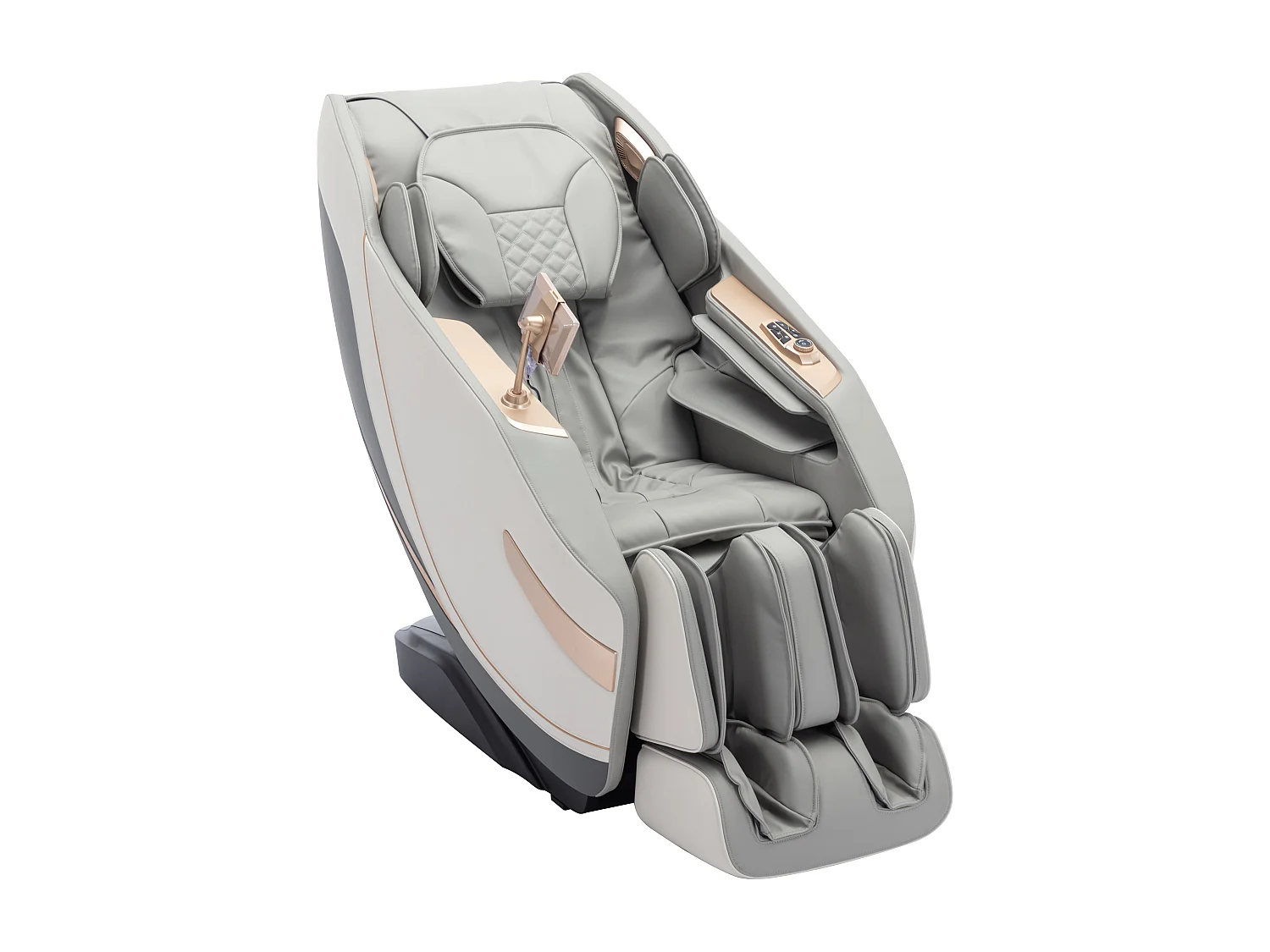 Fauteuil massant en simili - Système zero gravité - Gris - MOWATA