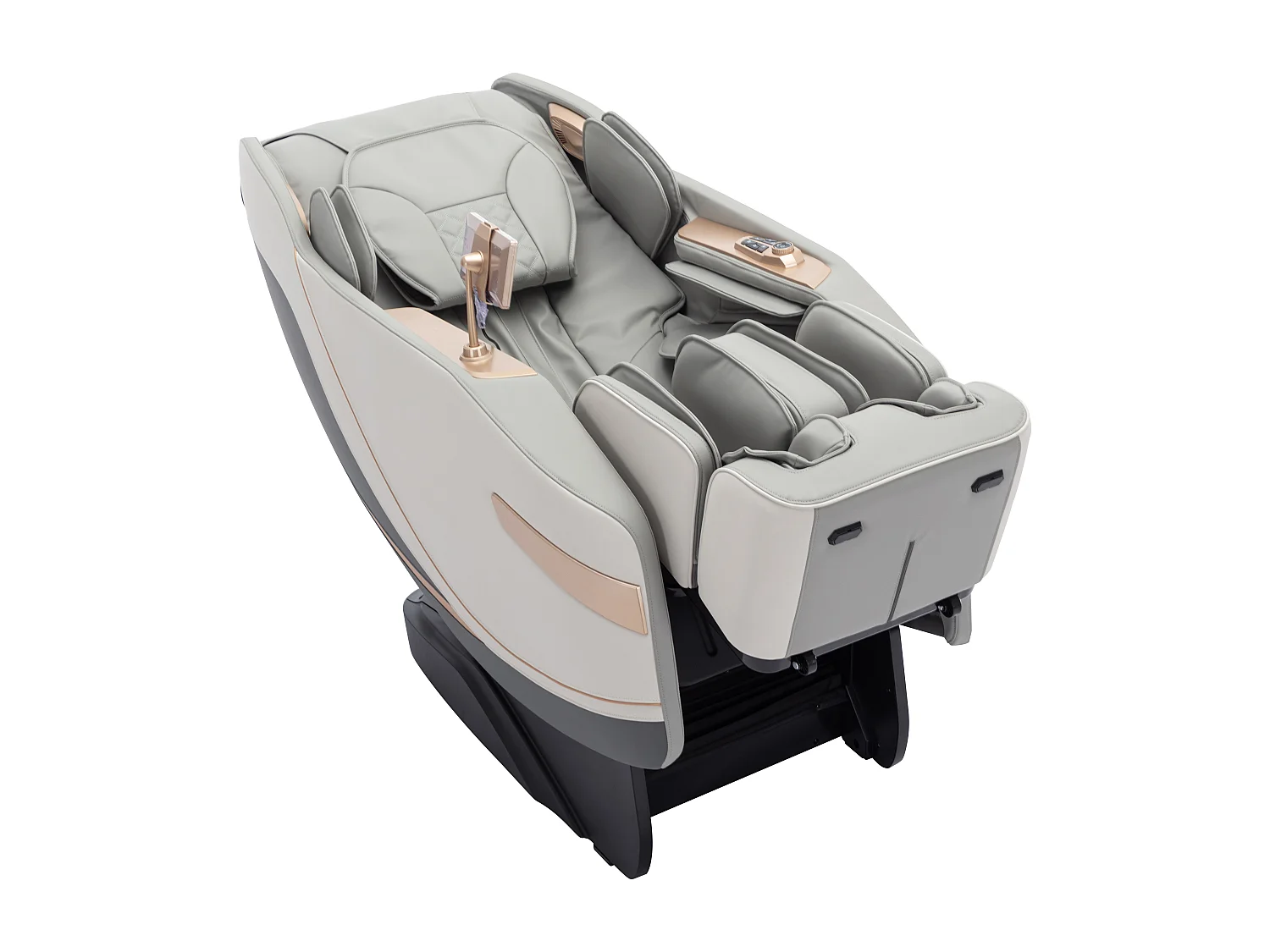 Fauteuil massant en simili - Système zero gravité - Gris - MOWATA