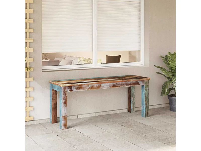 Banco de madera maciza reciclada 110x35x45 cm
