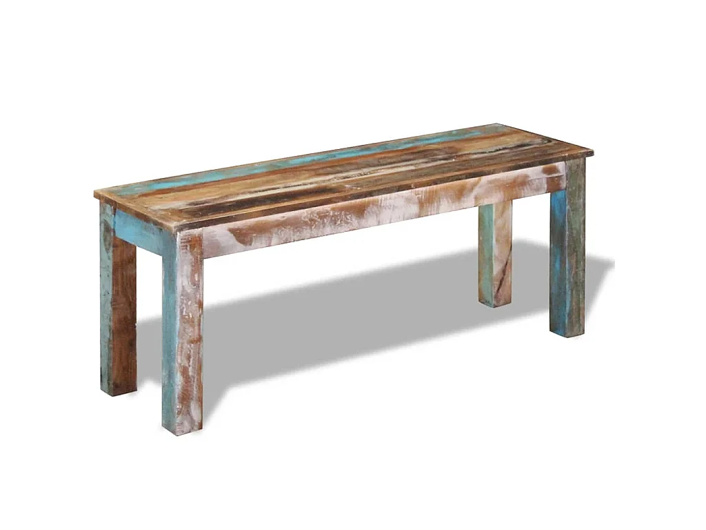 Bankje 110x35x45 cm massief gerecycled hout
