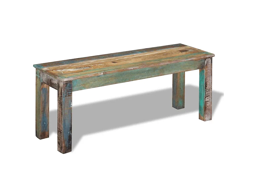 Bankje 110x35x45 cm massief gerecycled hout