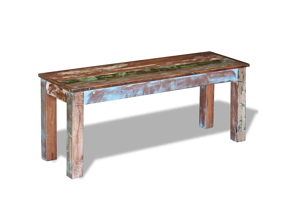 Bankje 110x35x45 cm massief gerecycled hout