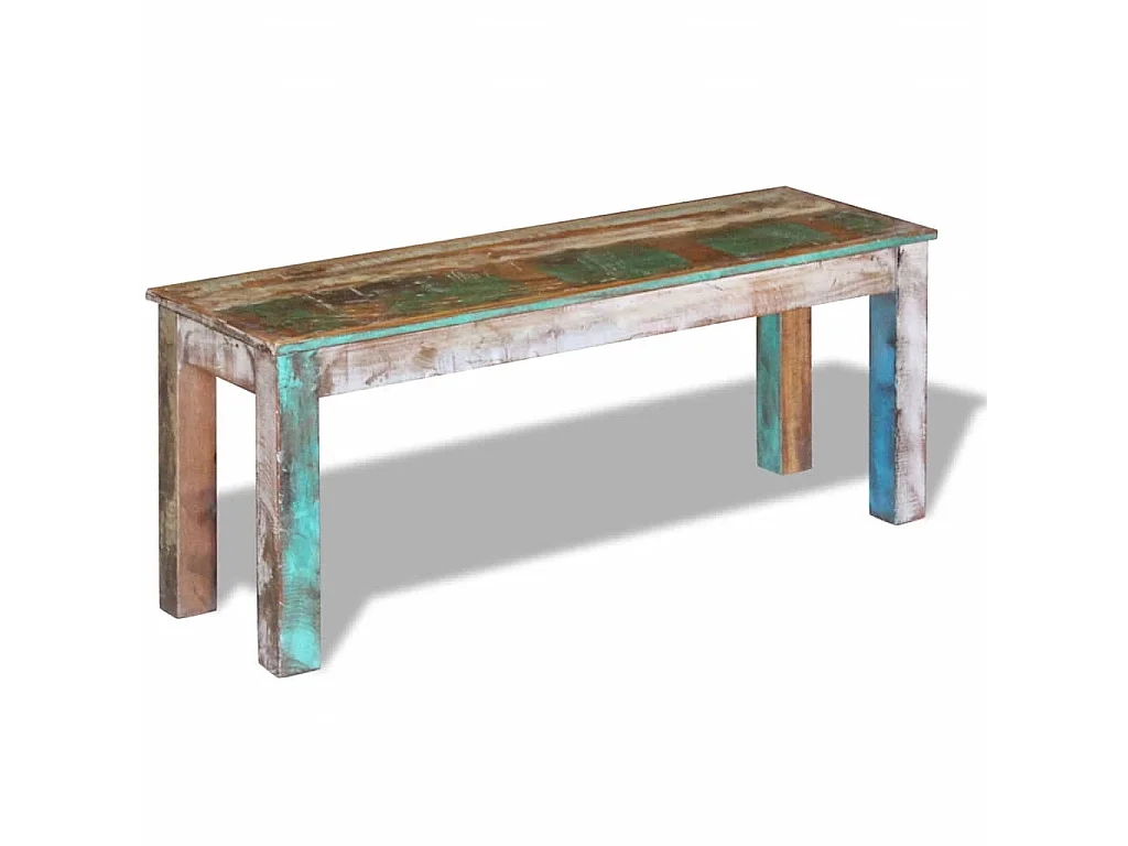 Bankje 110x35x45 cm massief gerecycled hout