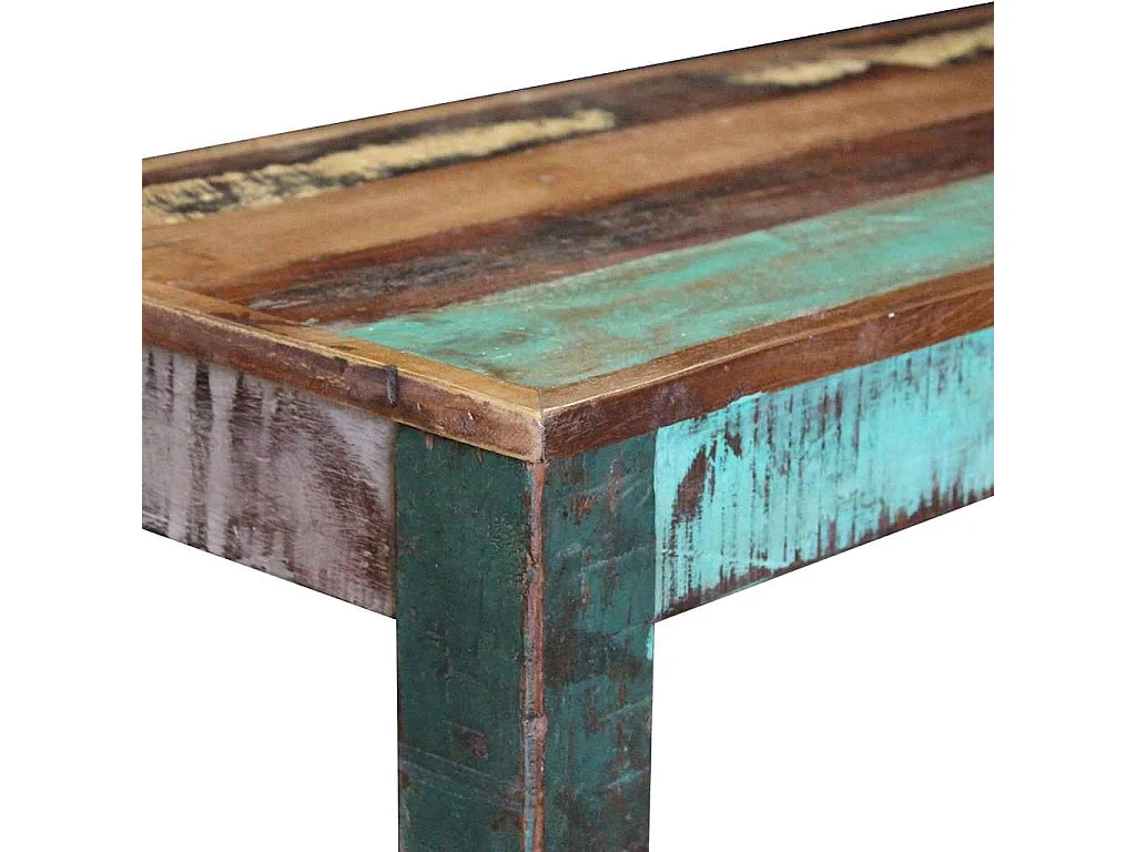 Bankje 110x35x45 cm massief gerecycled hout