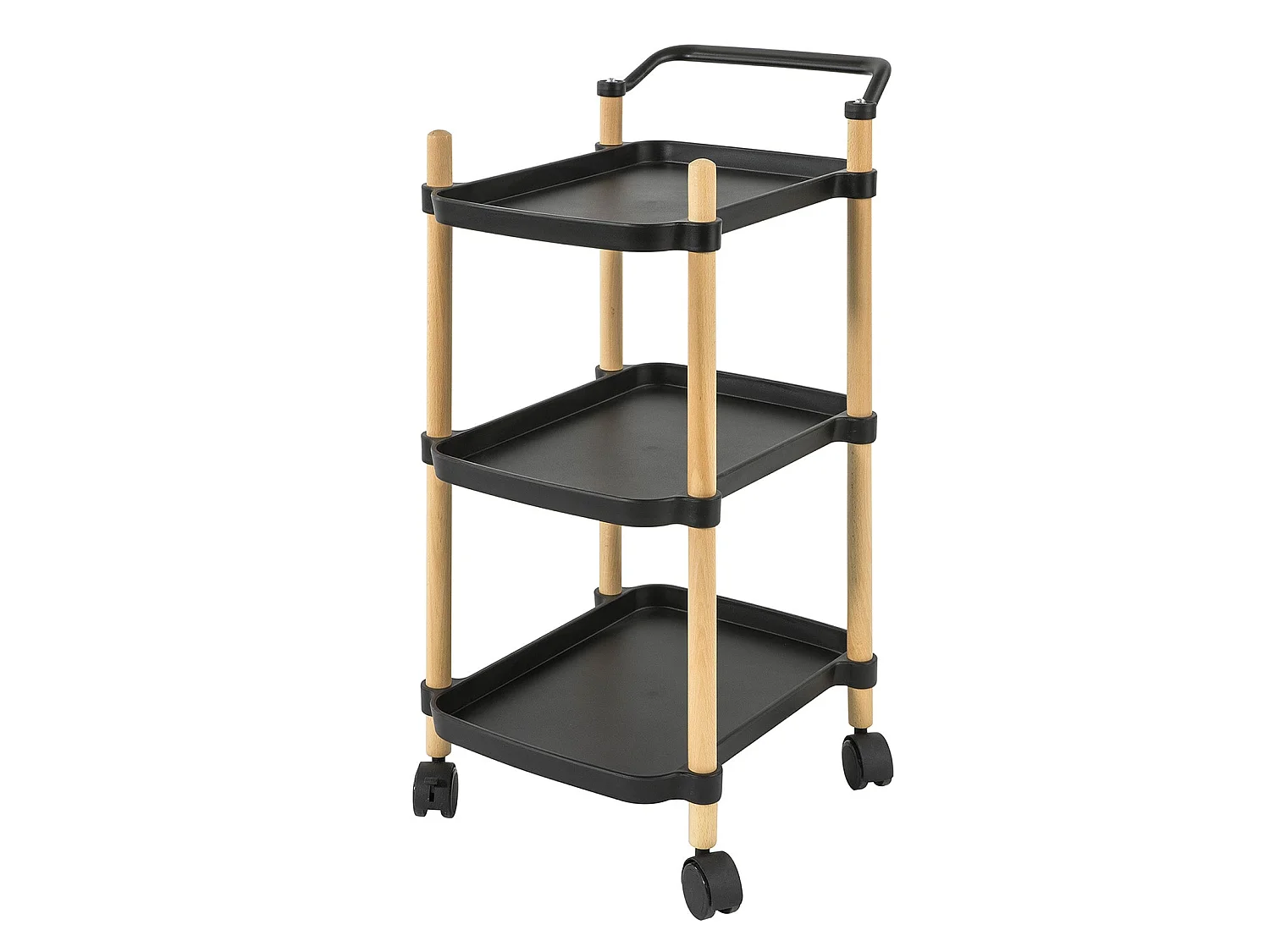SoBuy Carrellino Cucina Carrello Portavivande Carrellino da Servizio Carrello Cucina con Ruote Nero, SVW06-SCH