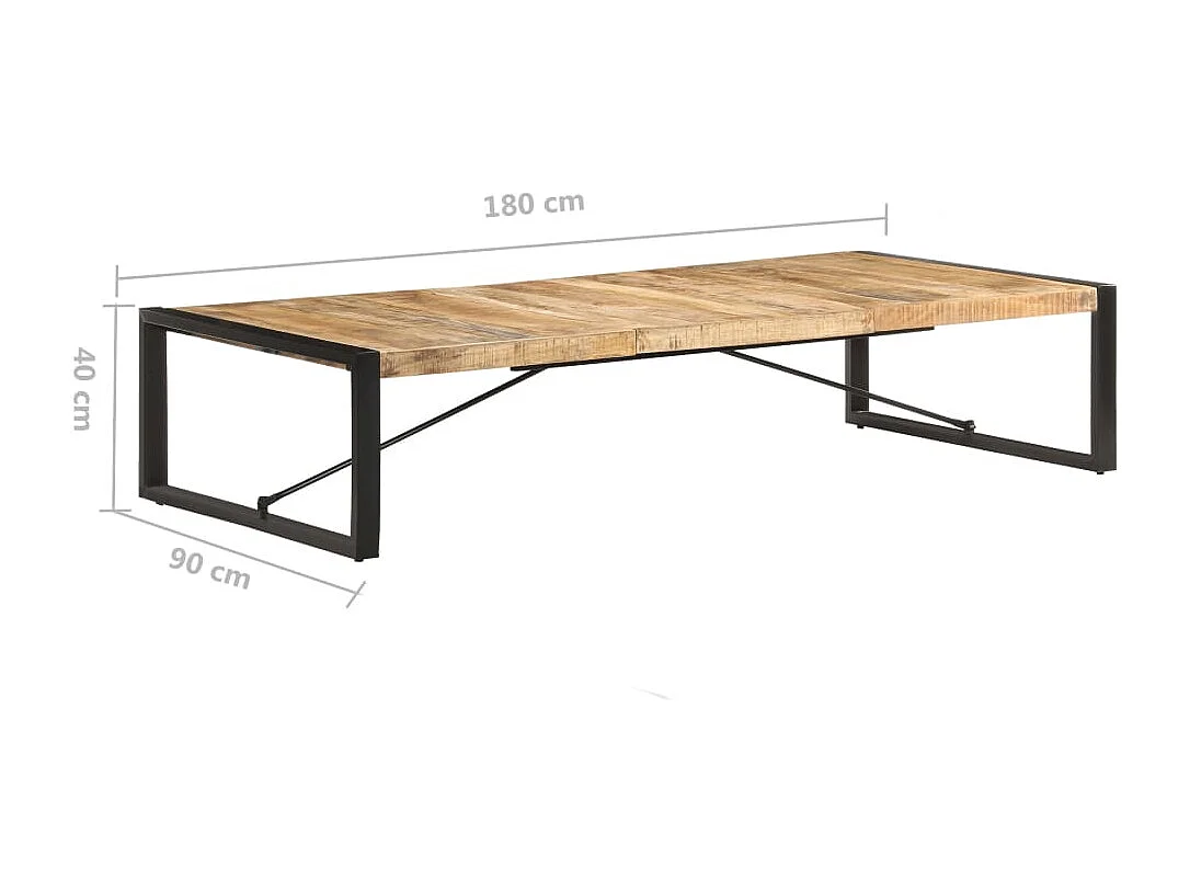 Couchtisch 180x90x40 cm Raues Mangoholz