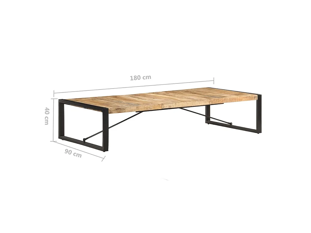 Couchtisch 180x90x40 cm Raues Mangoholz