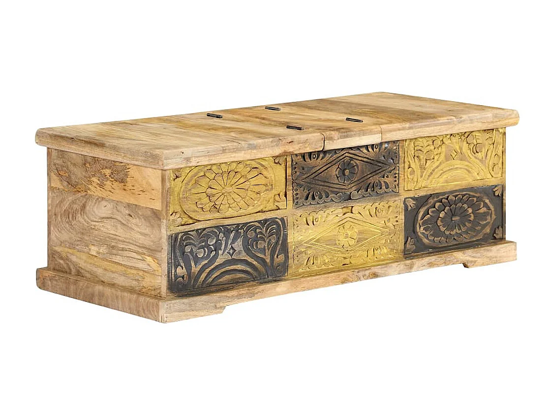 Tavolino da Salotto 100x50x35 cm in Legno Massello di Mango