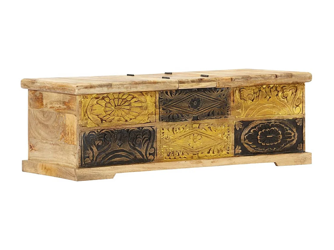 Tavolino da Salotto 100x50x35 cm in Legno Massello di Mango