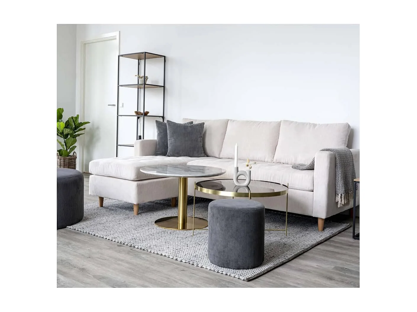 Table basse Scarlett 70x40 cm Rond Laiton