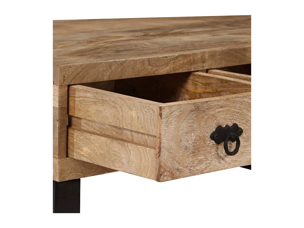 Table basse avec 3 tiroirs Bois de manguier massif 90x50x35 cm