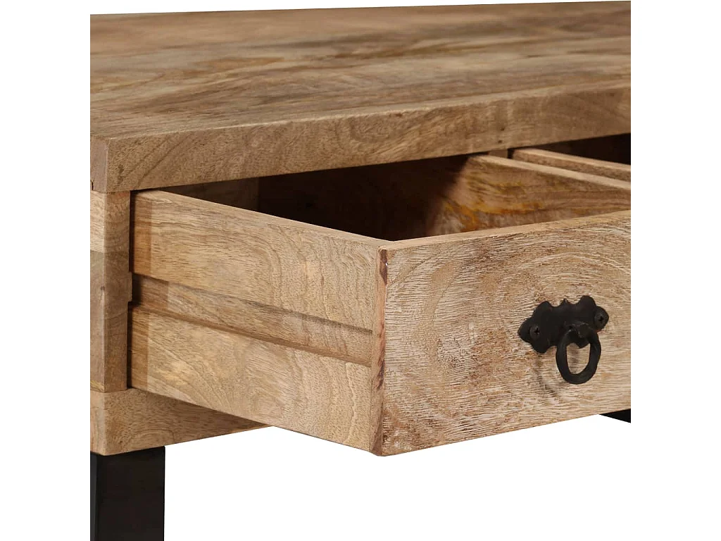 Couchtisch mit 3 Schubladen Massivholz Mango 90x50x35 cm