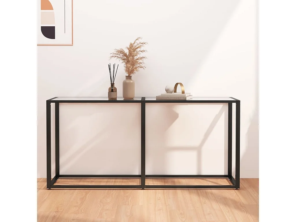 Mesa consola transparente 160x35x75,5 cm vidro temperado