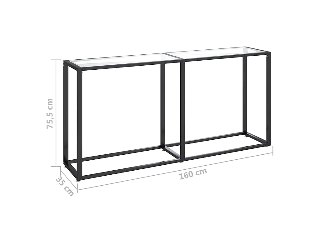 Table console Transparent 160x35x75,5 cm Verre trempé