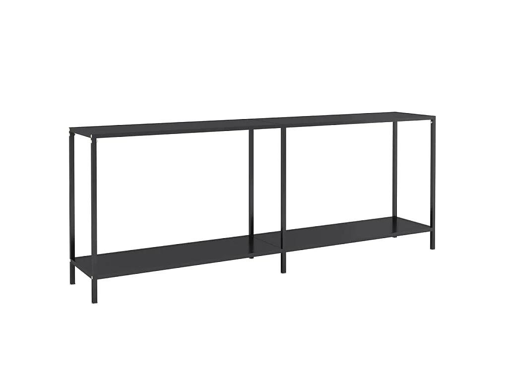 Mesa consola preto 200x35x75,5 cm vidro temperado