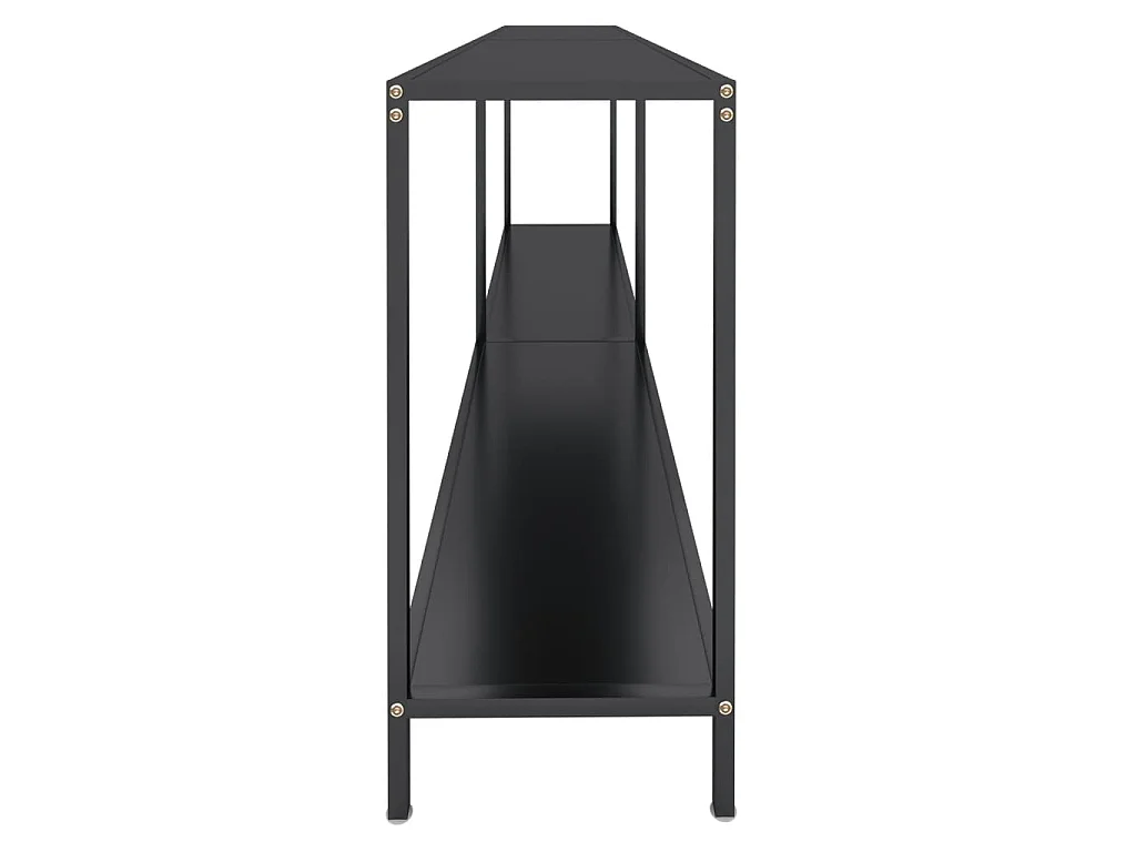 Mesa consola preto 200x35x75,5 cm vidro temperado