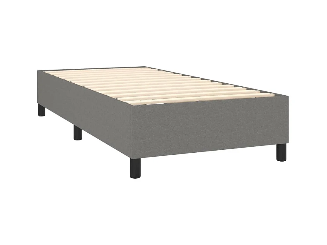 Sommier à lattes de lit avec matelas Gris foncé 100x200cm Tissu