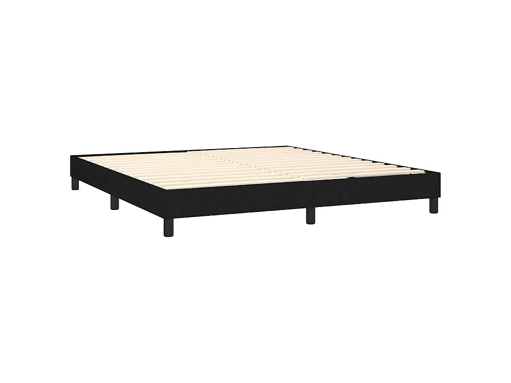 Sommier à lattes de lit avec matelas Noir 160x200 cm Tissu