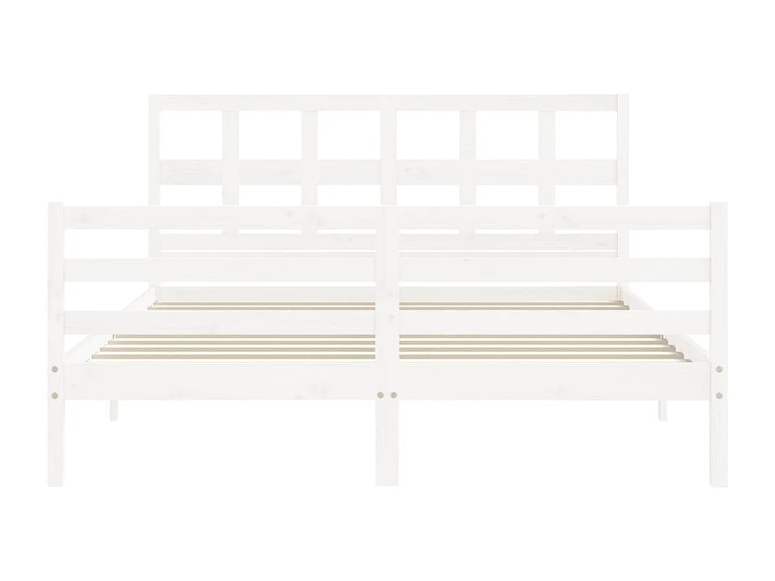 Giroletto con Testiera Bianco King Size in Legno Massello