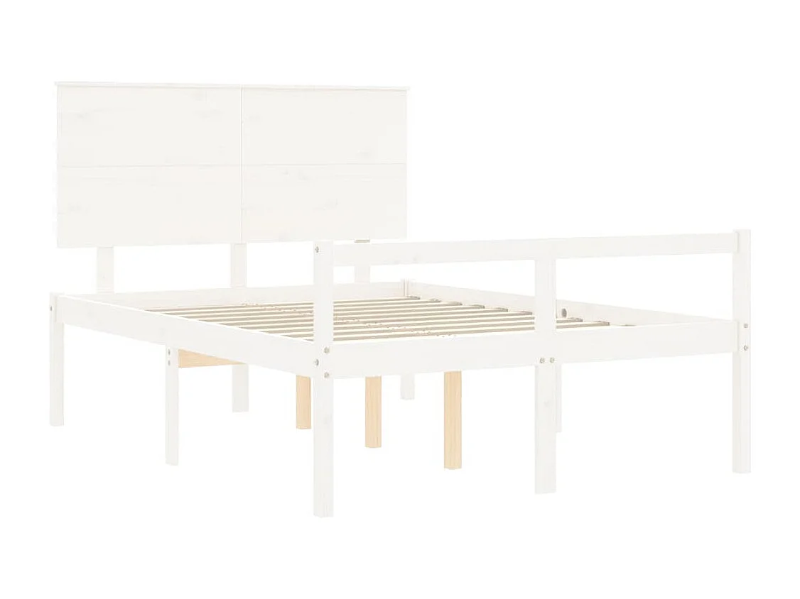 Lit pour personne âgée sans matelas blanc bois massif