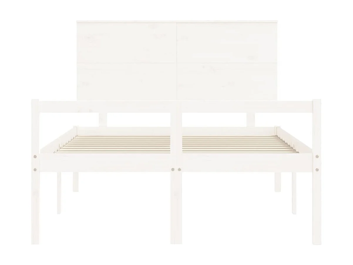 Lit pour personne âgée sans matelas blanc bois massif