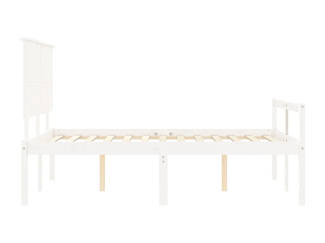 Lit pour personne âgée sans matelas blanc bois massif