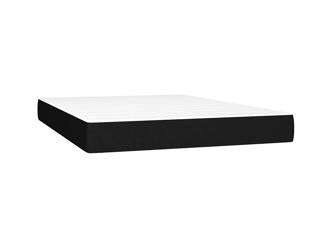 Sommier à lattes de lit avec matelas Noir 140x190 cm Tissu
