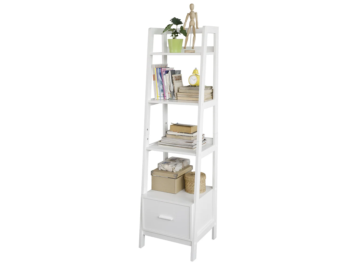 Estantería en Escalera de Madera, Estanterías Librerias, Estanterias de Diseño, FRG116-K-W SoBuy ES