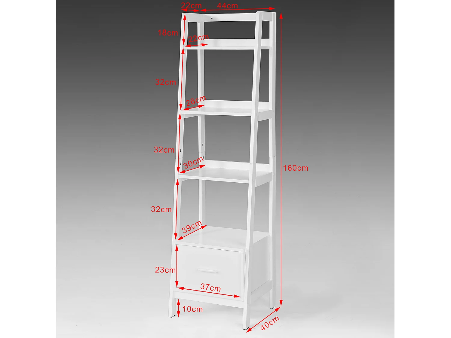 Estantería en Escalera de Madera, Estanterías Librerias, Estanterias de Diseño, FRG116-K-W SoBuy ES
