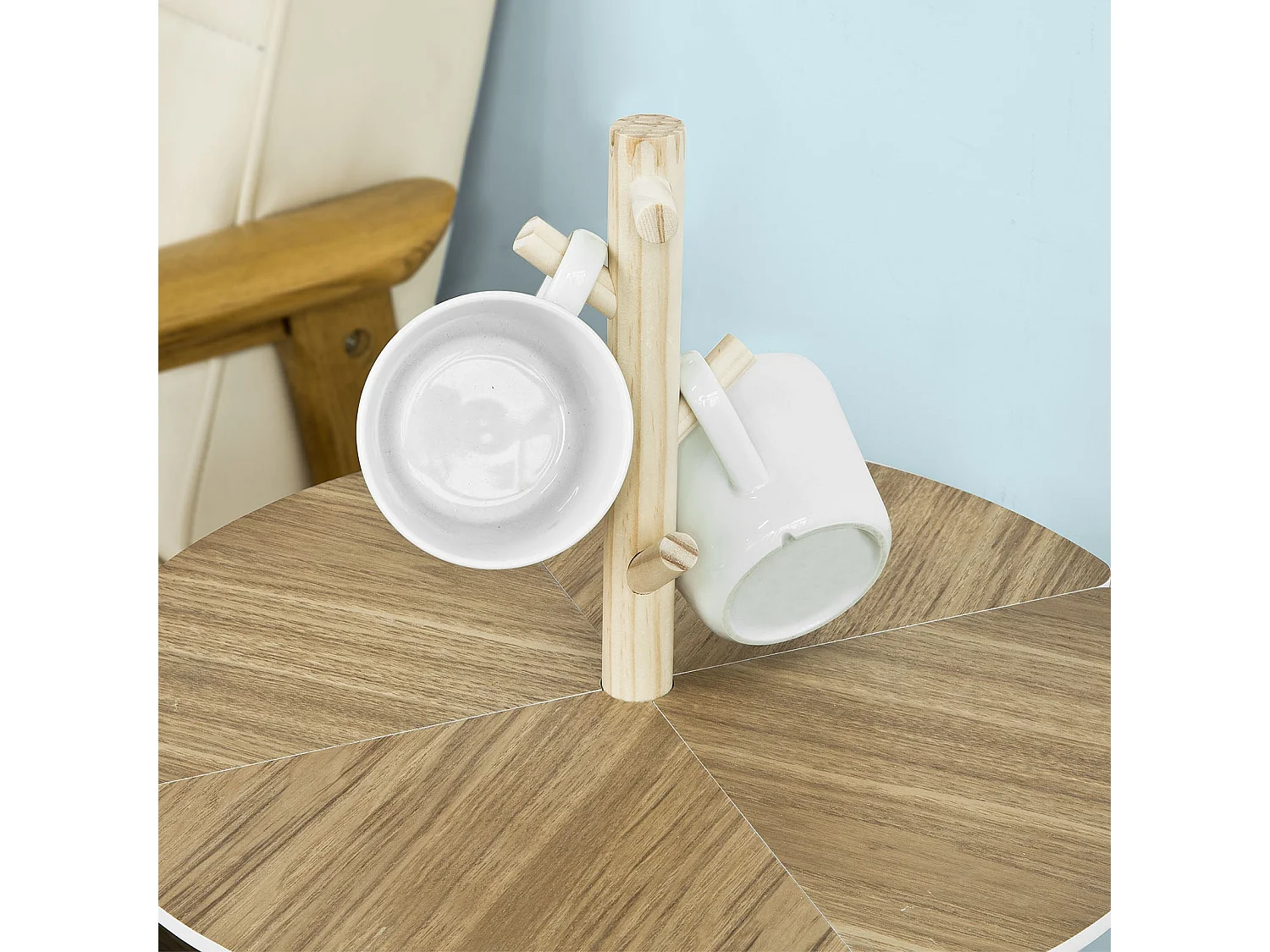 SoBuy  Tavolino da caffè, Tavolino basso da divano,con porta bicchieri,FBT38-WN,IT