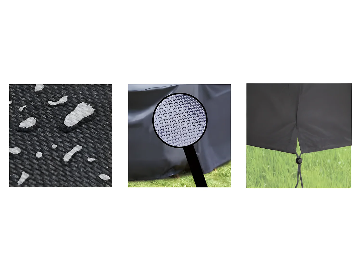 Housse pour salon de jardin Deluxe 220x80x80 cm gris