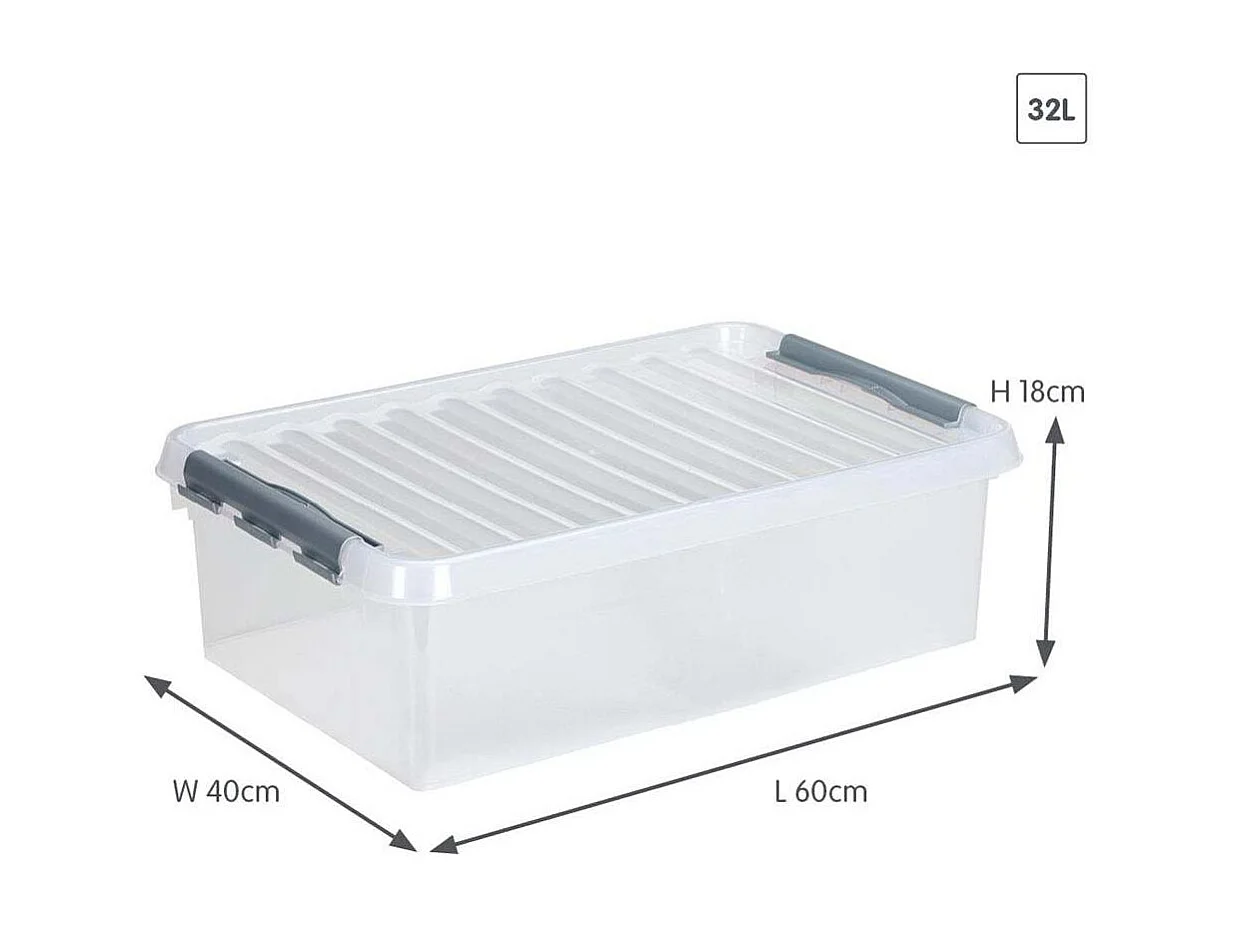 Boîte de rangement en plastique Q-line 32 litres