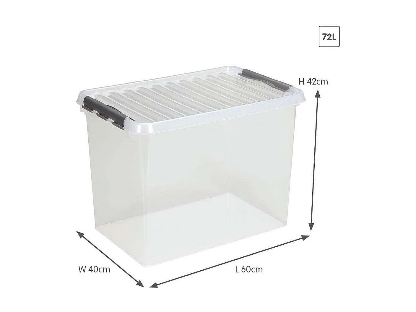 Boîte de rangement en plastique Q-line 72 litres