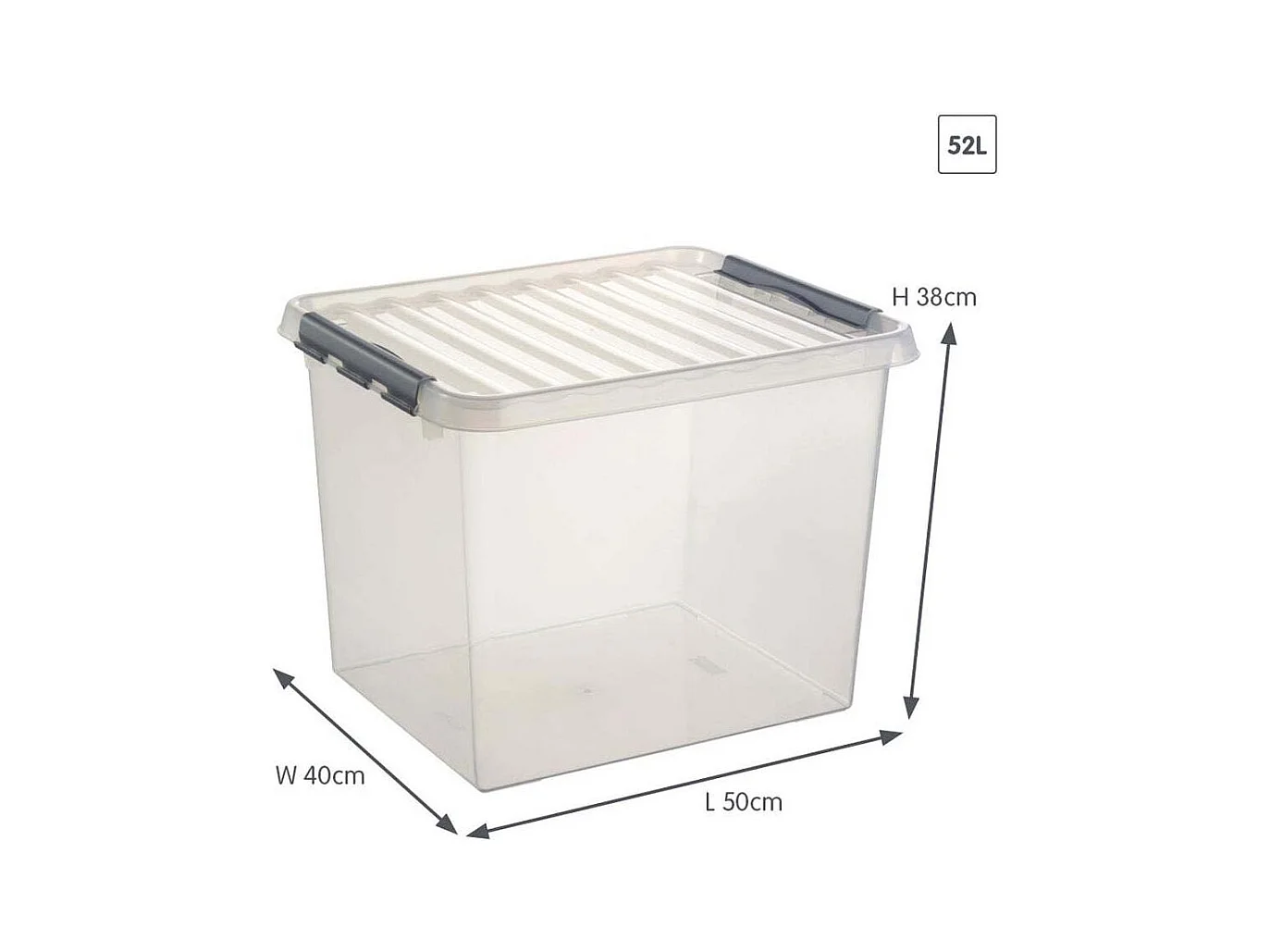 Boîte de rangement en plastique Q-line 52 litres