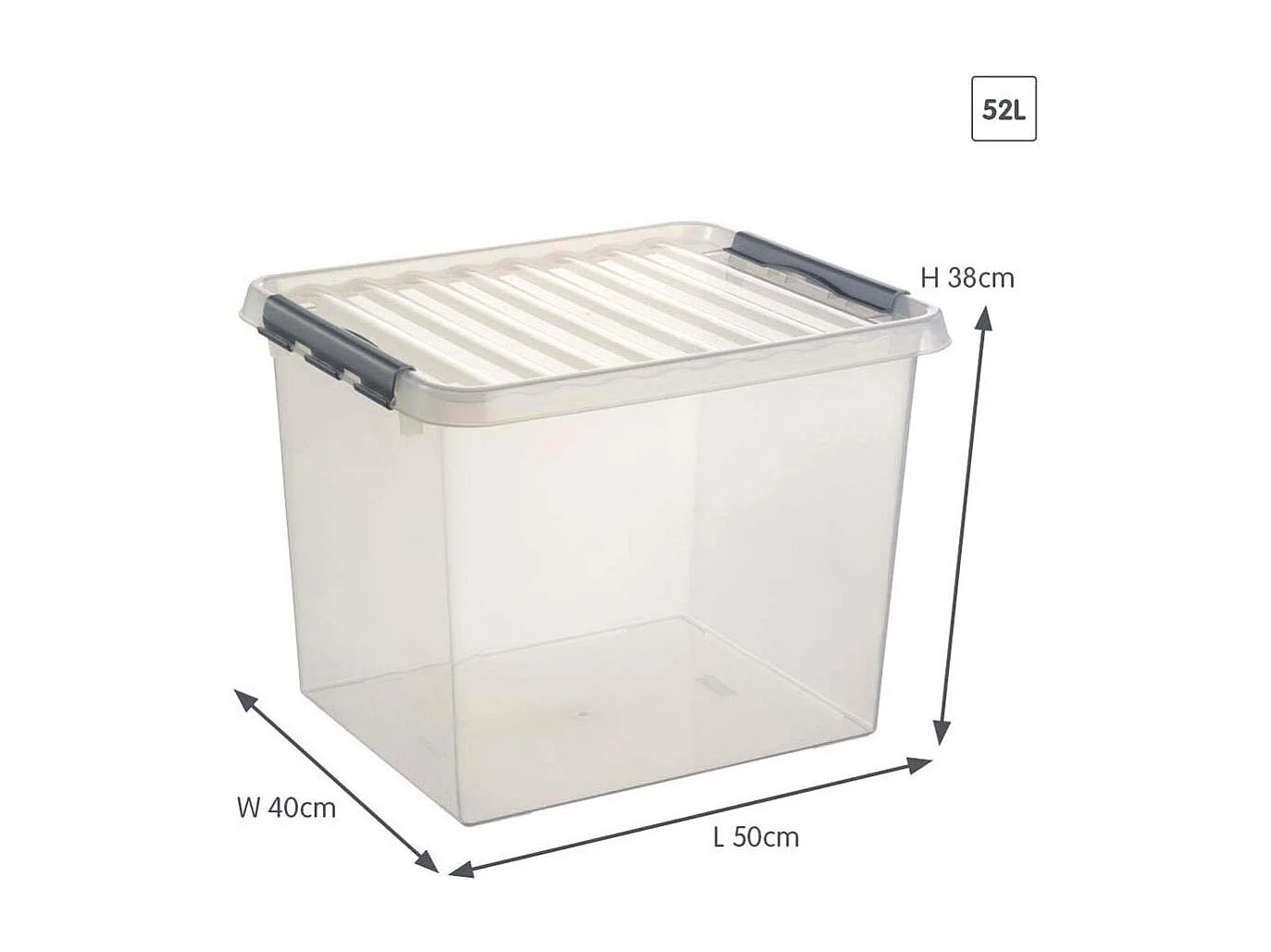 Boîte de rangement en plastique Q-line 52 litres