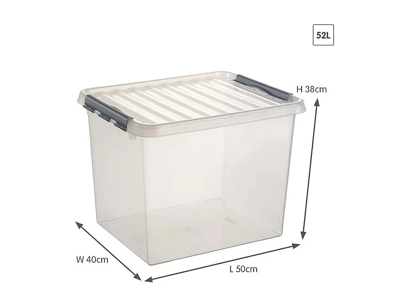 Boîte de rangement en plastique Q-line 52 litres