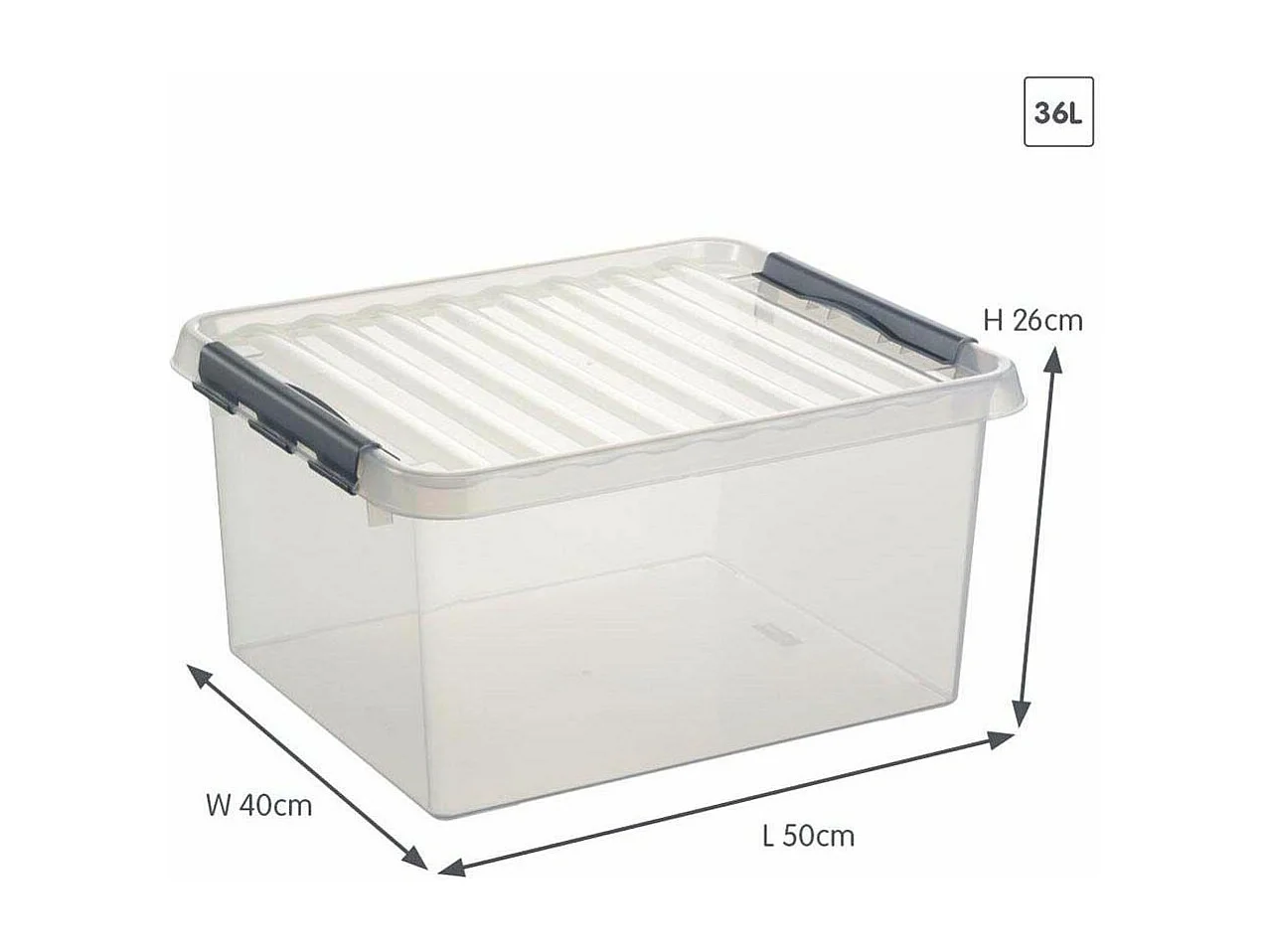 Boîte de rangement en plastique Q-line 36 litres