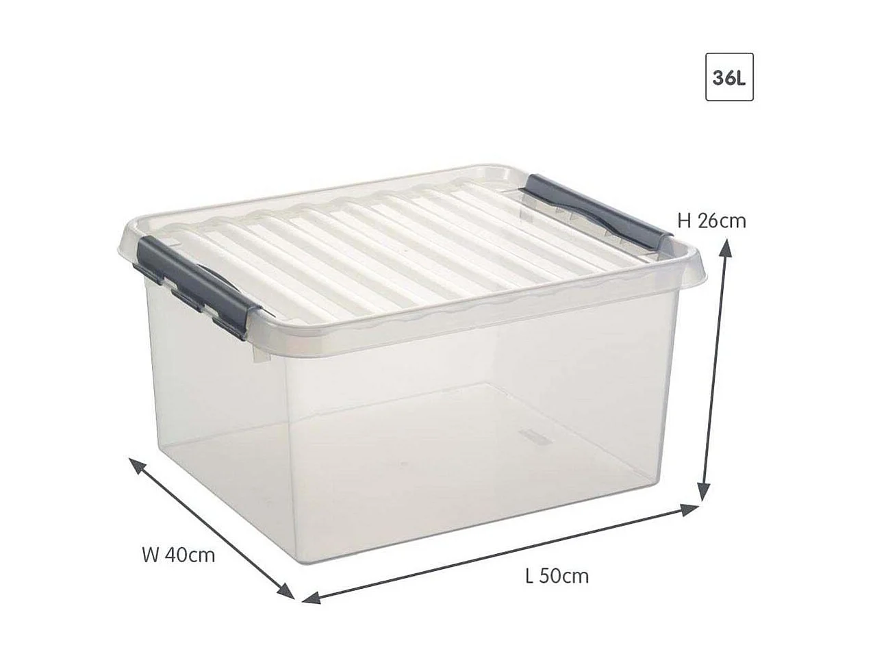 Boîte de rangement en plastique Q-line 36 litres