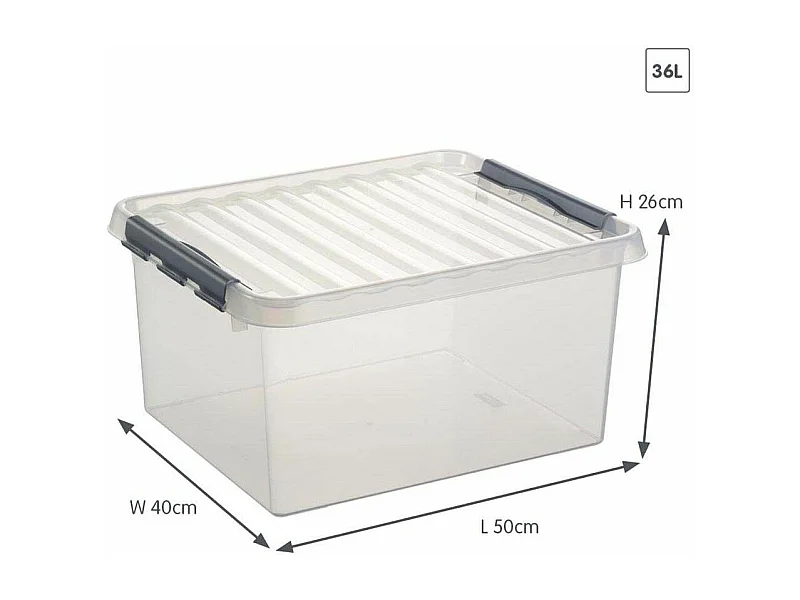 Boîte de rangement en plastique Q-line 36 litres