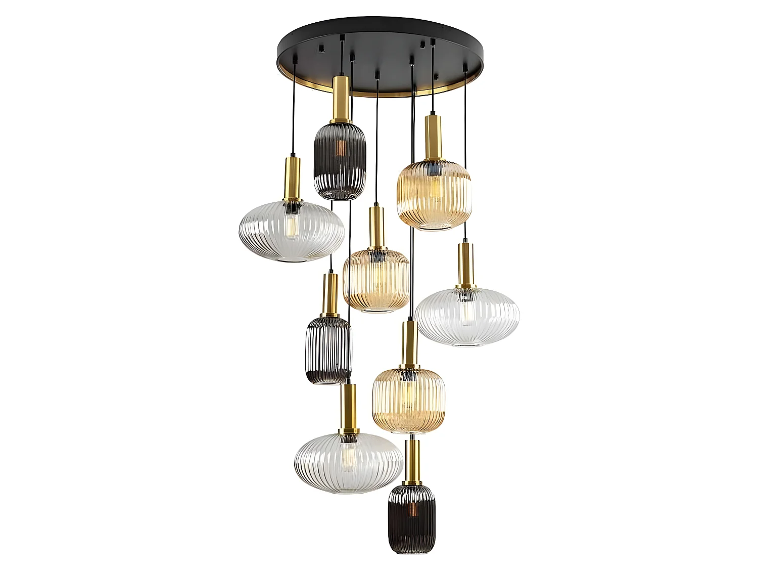 Lampe NORMA de 9 colgantes de cristal SCHULLER