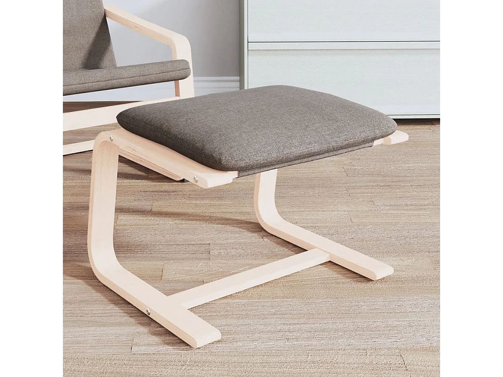 Apoio de pés 51x41x40 cm tecido cinzento-acastanhado