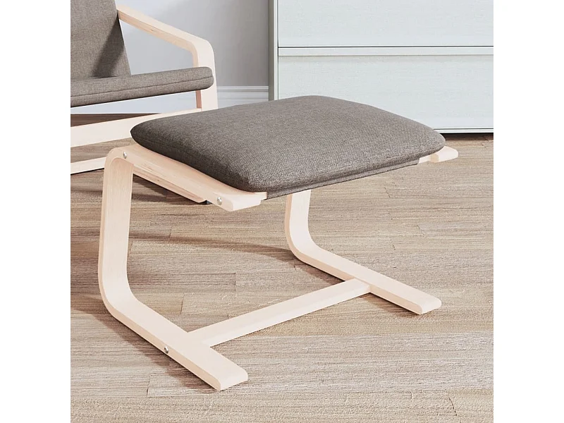 Apoio de pés 51x41x40 cm tecido cinzento-acastanhado