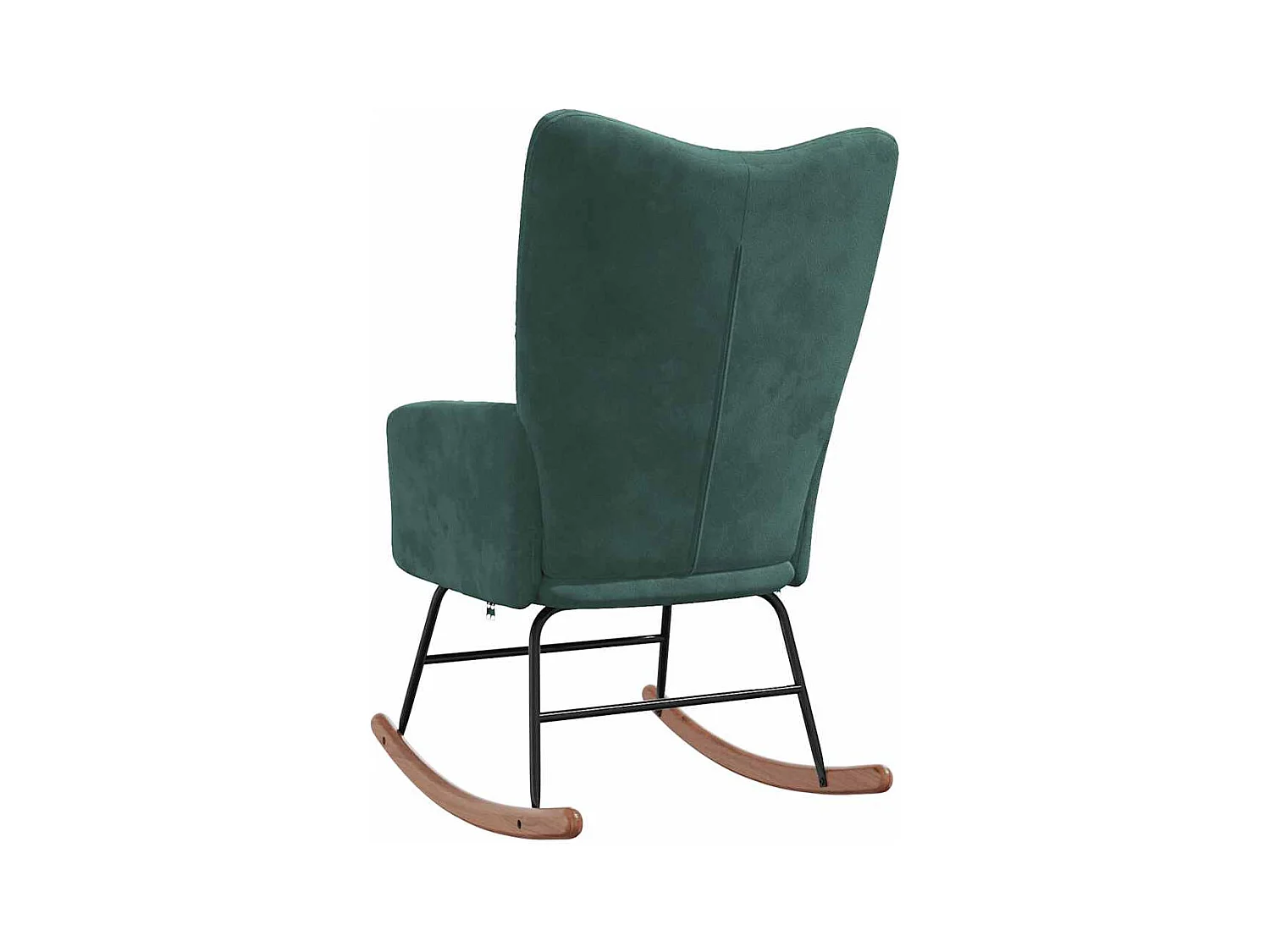 Silla mecedora de terciopelo verde oscuro
