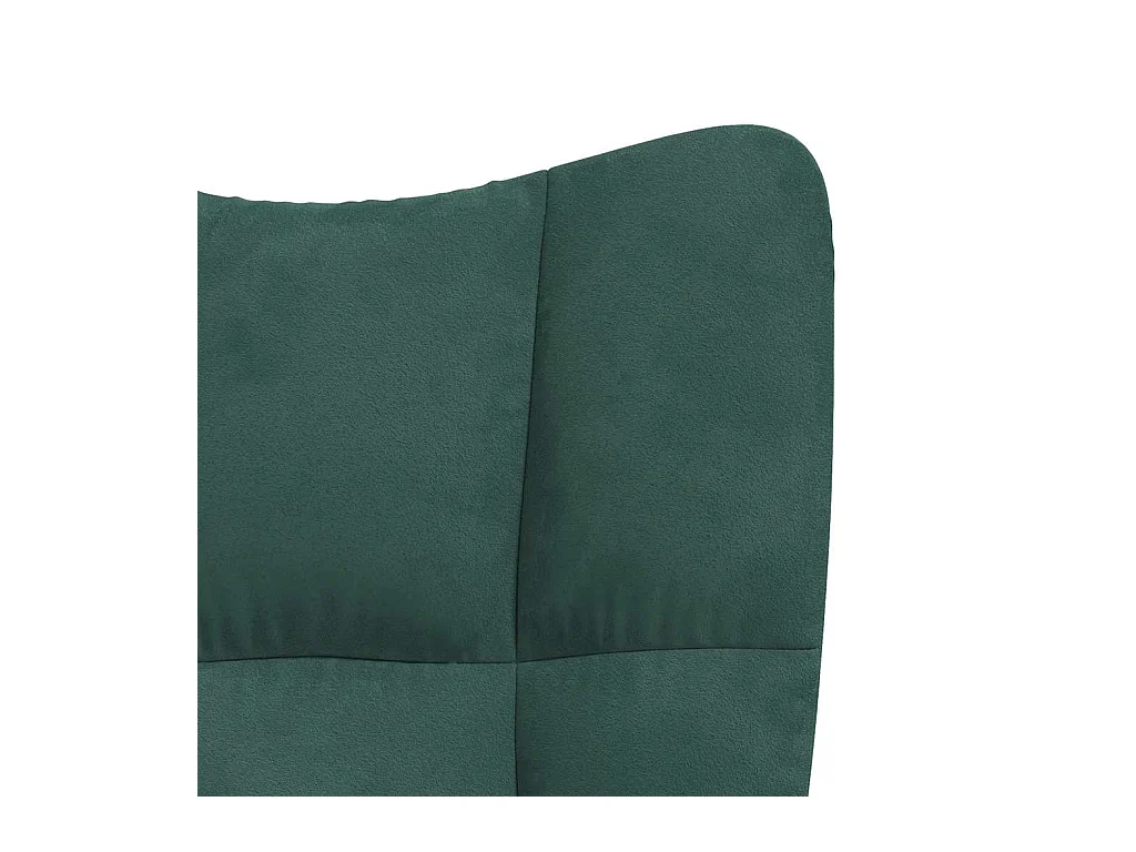Silla mecedora de terciopelo verde oscuro