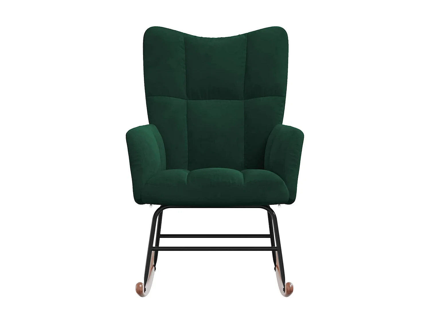 Chaise à bascule Vert foncé Velours