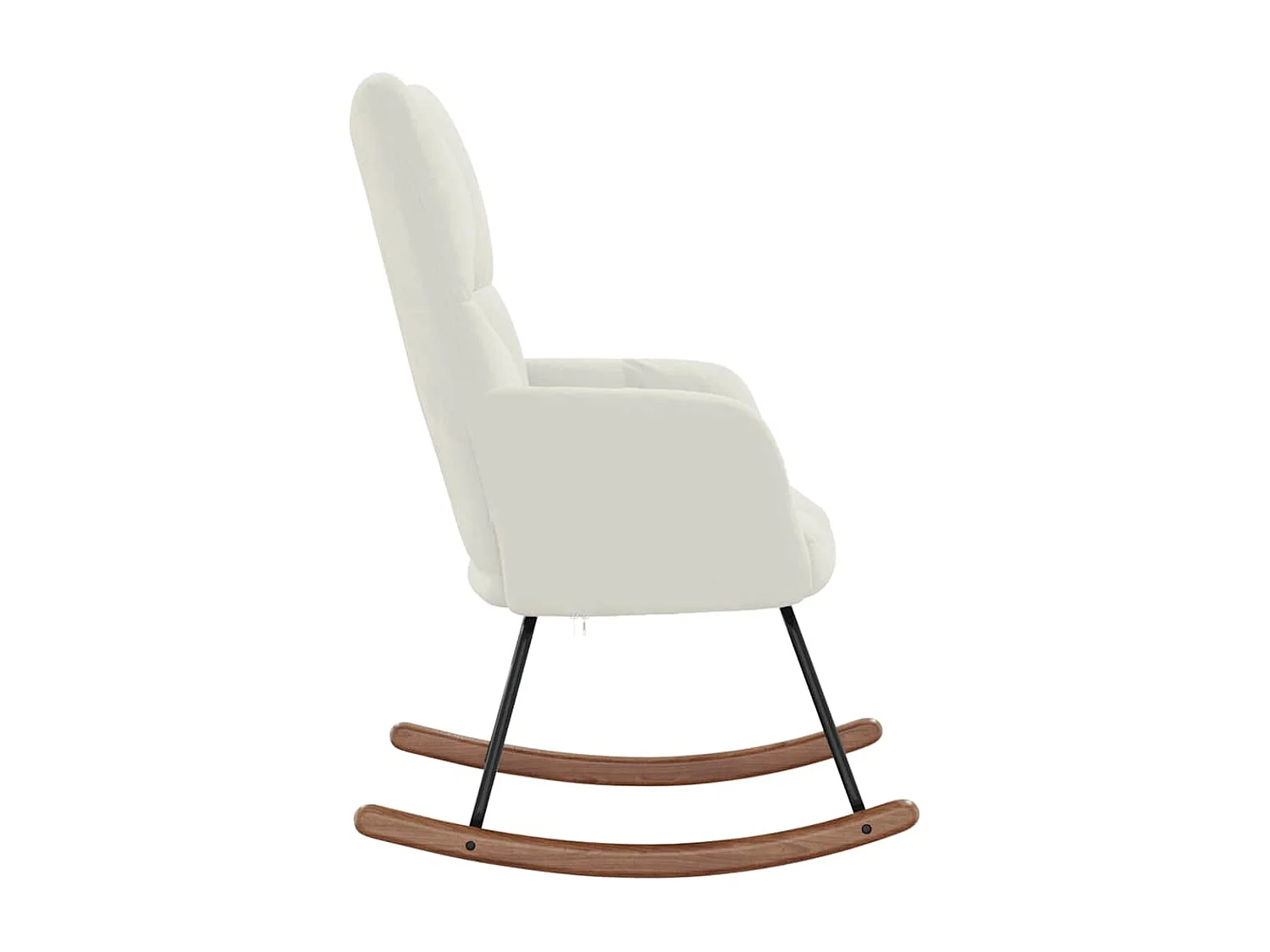 Chaise à bascule Blanc crème Velours