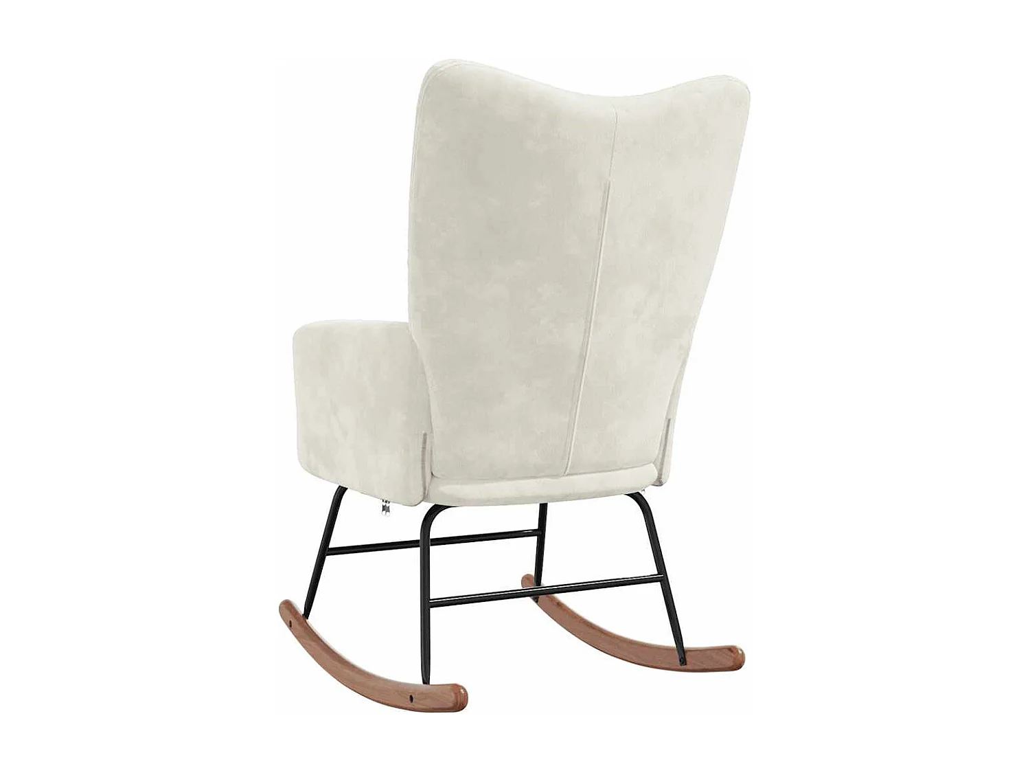 Cadeira de baloiço veludo branco nata