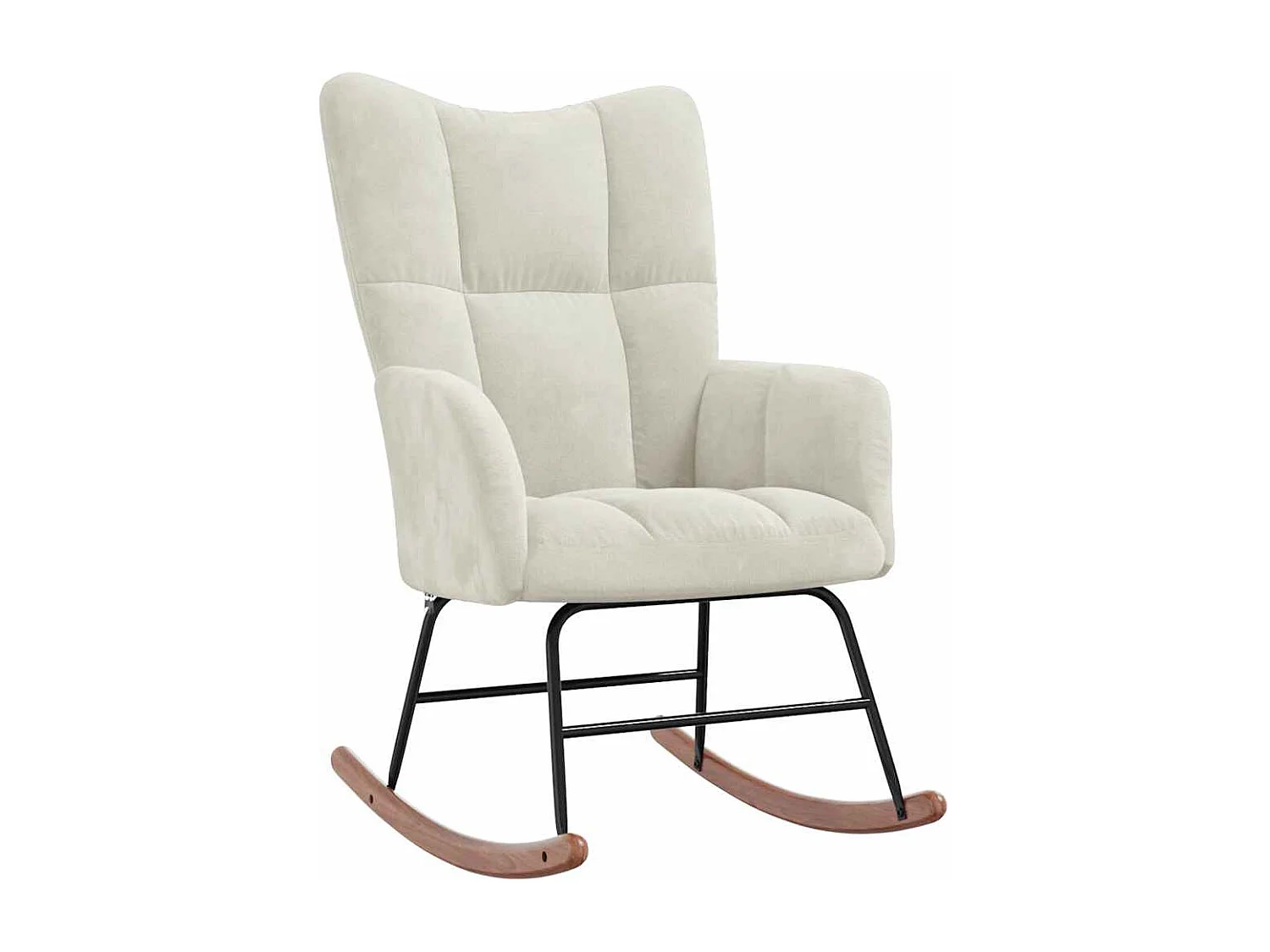 Sedia a Dondolo Crema in Velluto