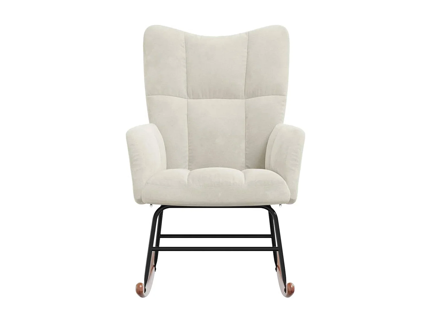 Sedia a Dondolo Crema in Velluto